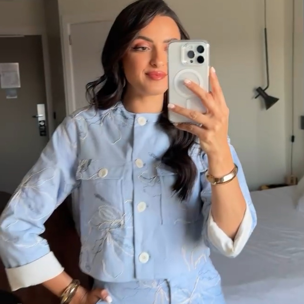 ZARA EMBROIDERED ROUND NECK JACKET - Picture 3 of 16